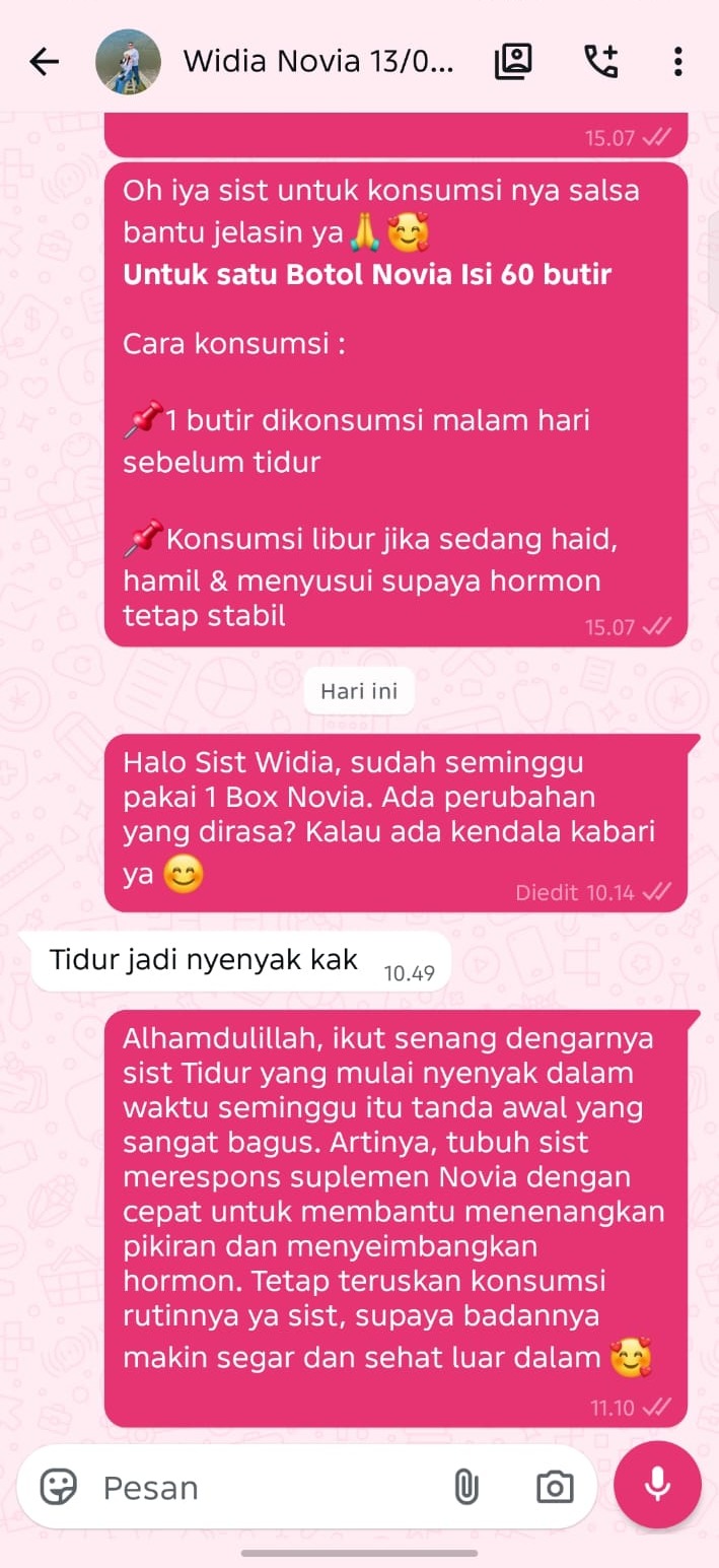 Testimoni pengguna Novia