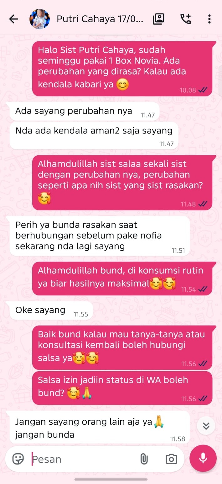 Testimoni pengguna Novia